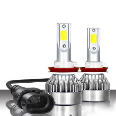 China MINI Led Car Headlight Bulbs mini LED C6 COB Car Headlight Bulb 12V High Power 6000K White Car Light Bulbs Fanless Led Headlamp for sale