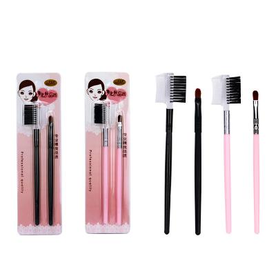 China Angular Blush Small Pink Blush Shadow Eyebrow Bevel Makeup Brush Set Wholesale Eye Brushes for sale