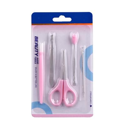 China Stainless Steel Long Eyebrow Cutter Eyebrow Clip Acne Needle Ear Scoop Card Tool Nails Remover Kit & Set 8521 for sale