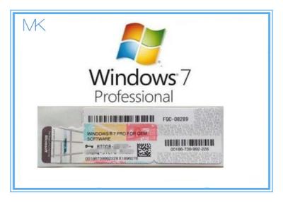 China Llave del producto del profesional del triunfo 7 del OEM para la favorable activación del Coa 32/64bit de Windows 7 en línea en venta