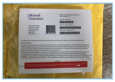 China Siegel-fachmann Microsoft Windowss 10 Prosoem Satz COA 64 Bit-DVD auf spanisch zu verkaufen