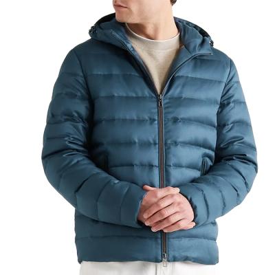 China Sustainable Blue Bubble Coat Custom Logo Men And Women Bubble Jackets Men With Hooded for sale