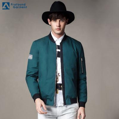 China China Manufacturer OEM Breathable Stylish Blue Zipper Wholesale Custom Placket Bomber Jackets Men for sale