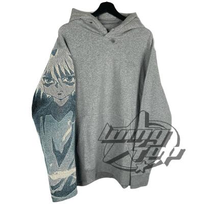 China Wholesale Waterproof Hoodie Street Wear Mens Clothing Custom Design USA Plus Size Patchwork Hoodies Tapestry Woven Oversized Hoodie For Men for sale