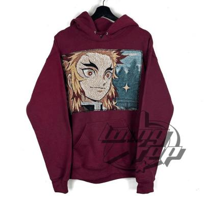 China Custom men's heavy tapestry hoodies waterproof plus size custom woven tapestry hoodie anime sweatshirt pullover patchwork hoodie men'swear for sale