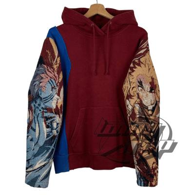 China Anti-Wrinkle Tapestry Sweater Men Designer Pullover Street Wear Plus Size Sweatshirts Mens Woven Custom Tapestri Apparel Pullover Sweater for sale