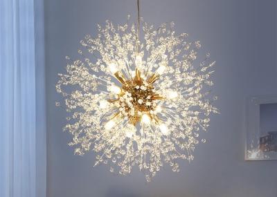 China luxury round hanging fixture firework pendant lights led lighting modern glass crystal sputnik chandeliers for sale