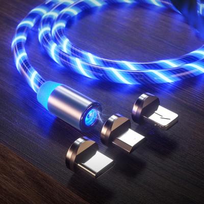 China For Android Hot Selling Charging Led Magnetic Flame Fast Data Charging USB Cable for sale