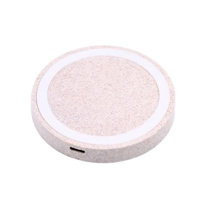 China Cell Phone 10w Biodegradable Fast Wireless Charger With Wheat Straw Material for sale