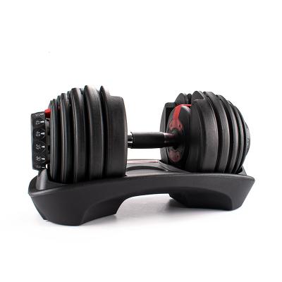 China rubber covered dumbbell fitness strength training 52.5LB 40 kg weight adjustable dumbbell for wholesale for sale