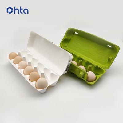 China Factory wholesale handmade 100%biodegradable sugarcane molded egg pulp storage tray carton packaging for sale