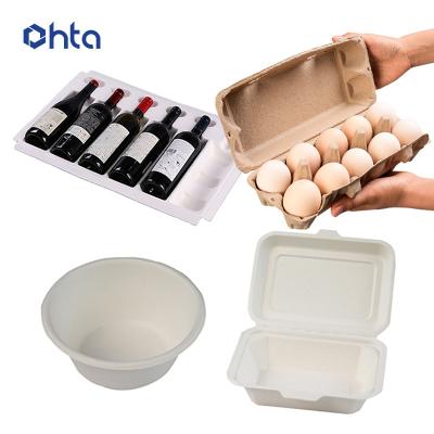 China Eco Friendly 100% Recyclable Biodegradable Molded Pulp Box Bagasse Packaging for sale