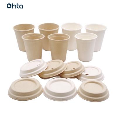 China Eco Friendly Recycled HTA Materials Cornstarch Coffee Disposable Tea Tea With Yogurt Drink Paper Cup Drinking Lid for sale