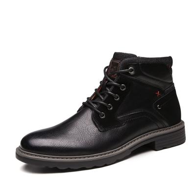 China Fashion trend 2021 new winter trend leather boots black low-cut British boots direct men's lace-up boots with thoughtful size for sale