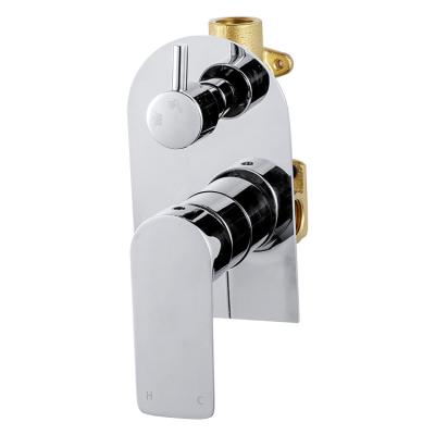 China Without Slide Bar Watermark Hot Cold Water Brass In-Wall Mounted Concealed Concealed Bath Shower Faucets With Diverter for sale