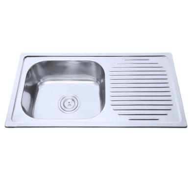 China Without Faucet Undermount Single Bowl Kitchen Sink Stainless Steel With Drainer And Waste for sale