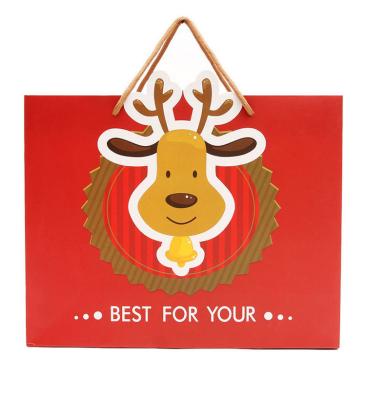 China New Lovely Deer Cartoon Household Products Christmas Gift Paper Bag Custom Tote Bag Stain Custom Tote Bag Manufacturer for sale