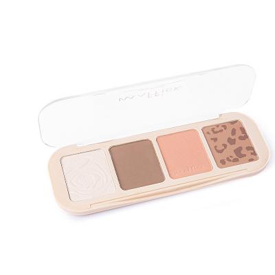 China Face beauty four-color toning powder tray shadow eye and nose shadow to brighten to blush highlights for sale