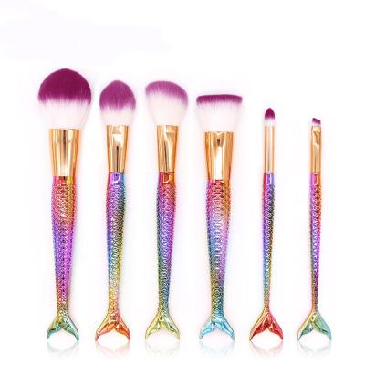 China Popular shape the new 6 fish tail makeup brush mermaid set brush will wear fish to measure beauty makeup tools manufacturers wholesale for sale