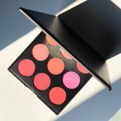 China Water Resistant Face Blush Palette Vivid Color Rendering Blush Tray Easy To Apply To Blush Pressed Powder for sale