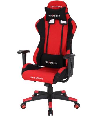 China Executive Chair Modern Black&Red Adjusting Headrest PU Leather High Back Gaming Chair for sale