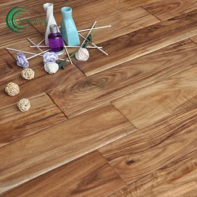 China 18mm Thickness Indoor Acacia Color Hardwood Flooring Solid Wood Flooring Lightweight Natural Beige Parquet Flooring for sale