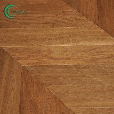 China Interior Popular Design Herringbone Brushed Wood Oak Engineer Floor Exterior Rafter for sale