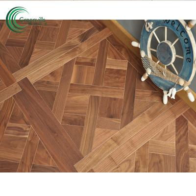 China Modern Parquet Flooring Versailles Art Parquet Floor Walnut Wood Engineered Parquet for sale