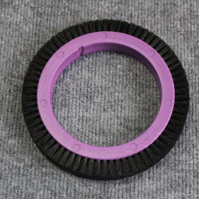 China Stenter Finishing Machinery Parts Stentex Brush Wheel 122mm Dia Black Bristle Purple Plastic Body Good Quality for sale