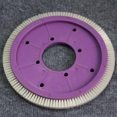 China Stenter Machine Parts Tuyang Finishing Machine Spares Brush Wheel Purple Plastic Body White Nylon Hair for sale