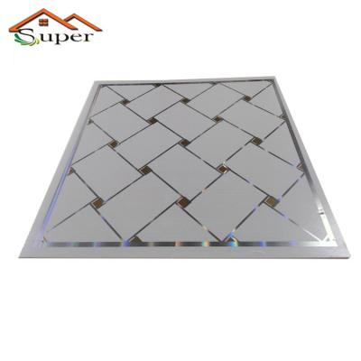 China Artistic Ceilings Plastic Ghana T&G PVC Ceiling Panel Cover Area 595MM for sale