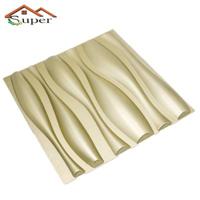 China Waterproof And Eco - Friendly Golden Wall Panel Decor 3D Texture for sale