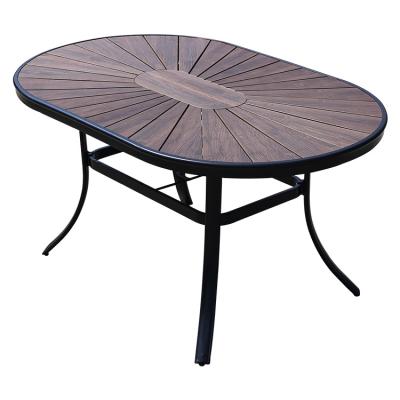 China Yard Outdoor Recreation Goods Sunshine Leisure Plastic Table Garden Plastic Oval Coffee Table for sale