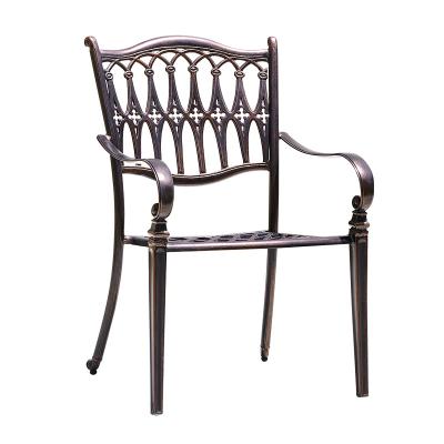 China Good Design Top Quality Nordic Cast Aluminum Garden Furniture Set Modern Outdoor Dining Chair for sale