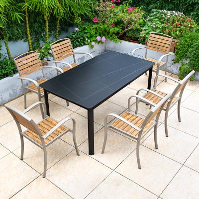 China Good Design New Design Water Proof Patio Garden Set Outdoor Dining Tables And Chairs Wooden Outdoor Furniture for sale