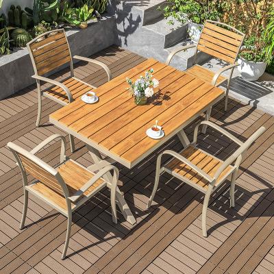 China Good Design Best Selling Modern Teak Patio Restaurant Dining Outdoor Furniture Table And Chair Set for sale