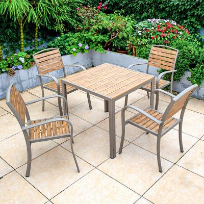 China Good Design New Style Teak Waterproof Patio Garden Furniture Set Outdoor Dining Tables And Chairs for sale