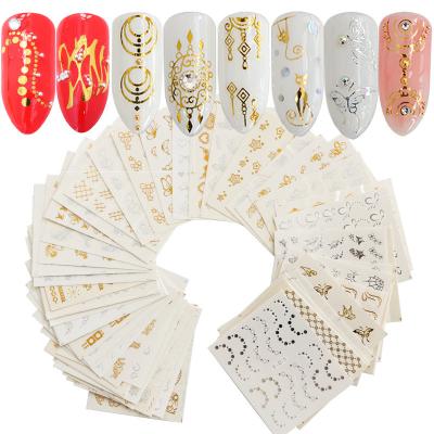 China Others Supply Nail Stickers INS Border Gold and Silver Hot Water Stickers 30 DIY Dream Catcher Net Set Decorative Nail Stickers for sale