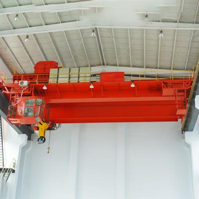 China QD 100 Ton Workshop Double Girder Bridge Crane With Hook for sale