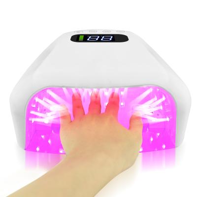 China 8 Hours Cordless Nail Art Led Nail Lamp Rechargeable 64W 96W Led Nail Lamp Te koop