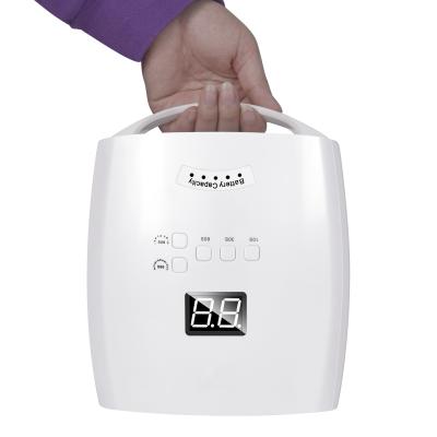 China ABS 54W High Power Two Hands Gel Nail Lamps 2021 Cordless Rechargeable UV Led Nail Dryer, Painless Rechargeable And Cordless for sale