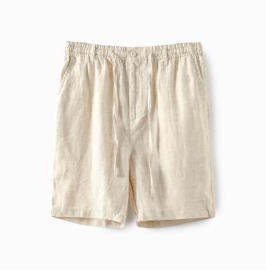 China Plus size hot sale crush summer male canvas style men's classic shorts natural colors and material short pants for sale