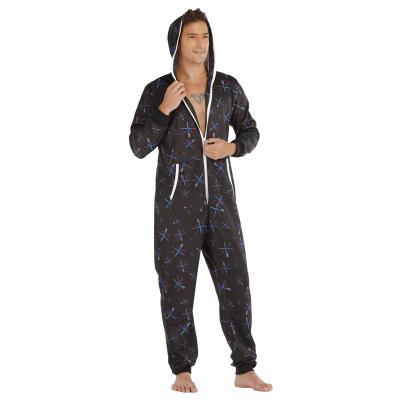 China Adult Pajamas Men's Onesie Onesie Pajamas Men Winter Warm One Piece Custom Made Breathable Pajamas Wholesale for sale