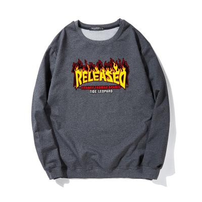 China Logo Sweatshirt Oversized Pullover Gray Crewneck Baggy Men OEM Anti-pilling Printing Pullover Heavy Cotton Hot Sale Y for sale