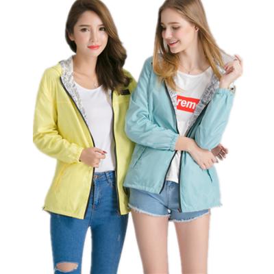 China Autumn Women waterproof zip up coat pocket zipper hooded crop top streetwear anorak for sale