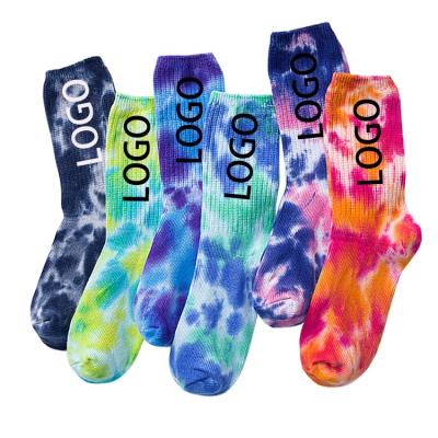 China Custom Logo Comfortable Women Fashion Skateboard Ankle Tie Dye Sports QUICK DRY Socks for sale