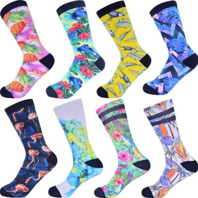 China Antibacterial No MOQ Wholesale Custom Polyester Print Socks Crew Digital Printed Socks For Men No Minimum for sale