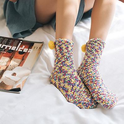 China Customized Customized Antibacterial Winter Slipper Women Indoor Comfortable Socks Warm Socks for sale