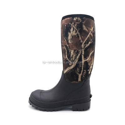 China Rubber Brown Camouflage Neoprene Lining Rubber Boots for sale