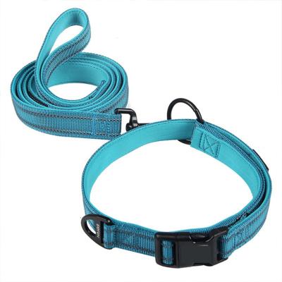 China Personalized Padded Pet Collar and Leash Base Adjustable Wide Vegan Dog Collar for sale